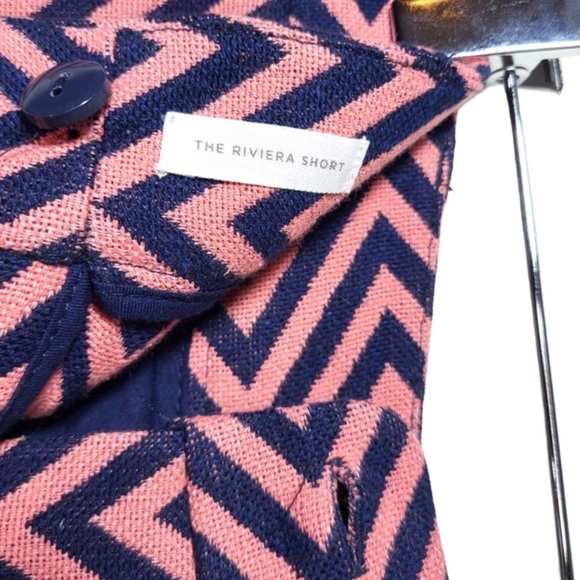 Ann Taylor LOFT Cotton Chevron Riviera Shorts in Pink/Navy - Picture 9 of 13